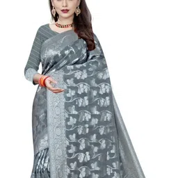 Florence Woven Design Zari Pure Cotton Banarasi Saree image 3