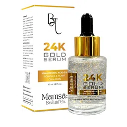 Manisa Beaute Co. 24K Gold Serum With 2% Hyaluronic Acid & Plant Collagen - 30 ml image 3