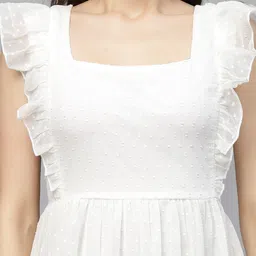 aayu Women Fit and Flare White Ankle Length Dress image 5