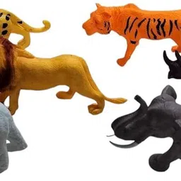 mickmart Animal World Safari Toy Set | 6 Pcs Wild Animal Figures Collection-picture-11