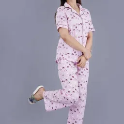 mukaraniya Women Night Suit Set Brown Printed-picture-27