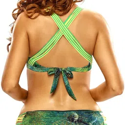 Kaali Peeli Printed Women Bikini Green Swimsuit image 2
