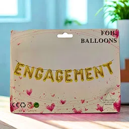 king collection Solid Engagement Gold Foil Balloon Set Letter for Engagement Decoration Letter Balloon image 2
