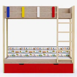 boingg! - a happy start Pine Tree Bunk Bed in Oak Finish with Drawer Storage image 5