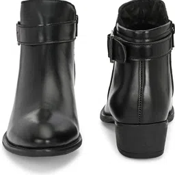 roadster Stylish Black Buckle details Trendy Casual Boots for Women Boots For Women image 4