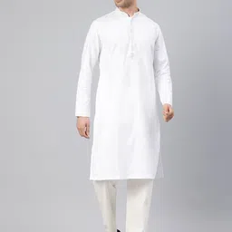 Manthan Men Zari Mandarin Collar Pure Cotton Kurta image 1