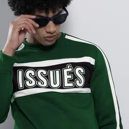 The Indian Garage Co Men Teal Colourblocked Sweatshirt-picture-26