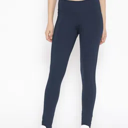Reebok Women Navy Blue Training Workout Ready PP Solid Tights-picture-21