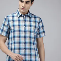 ColorPlus Pure Cotton Checked Casual Shirt-picture-30