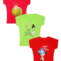 carelove CAREPLUS Girls Pack Of 3 Printed Cotton T-shirts-picture-39