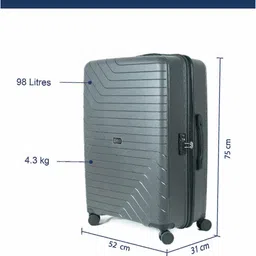 CARRIALL Striped Hard Sided Large Trolley Suitcase image 3
