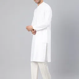 Manthan Men Zari Mandarin Collar Pure Cotton Kurta image 3