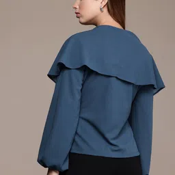 French Connection V-Neck Layered Waist Tie-Up Top image 3