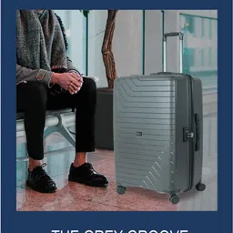 CARRIALL Striped Hard Sided Large Trolley Suitcase image 4