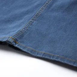 DressBerry Blue Solid Casual Denim Straight Skirt image 3