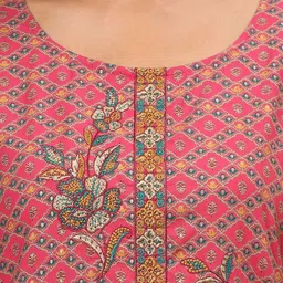 Mamicha Women Ethnic Motifs Printed Regular Pure Cotton Kurta with Trousers & With Dupatta image 2