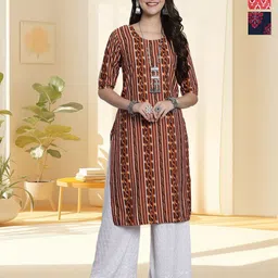 HERE&NOW Women Pack of 3 Ethnic Motifs Printed Daily Straight Kurtas-picture-20