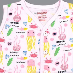 Born Babies Infants Pack Of 3 Printed Cotton Sleeveless Front Open Jhabla Vests CGPSB image 4