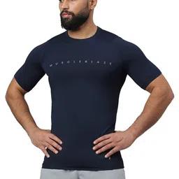MuscleBlaze Unisex Brand Logo Printed Round Neck Compression T-shirt-picture-33