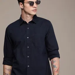 WROGN Pure Cotton Slim Fit Opaque Casual Shirt-image-44