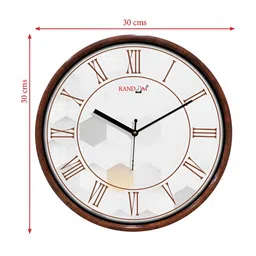 RANDOM Brown & White Printed Contemporary Wall Clock image 5