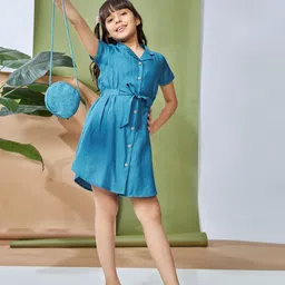 Peppermint Bell Sleeve Georgette A-Line Dress-picture-27