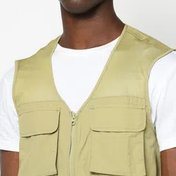 Performax Men Solid V-Neck Relaxed Fit Lightweight Outdoor Jacket image 5