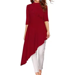 MG FASHION Maroon Polyester Dresses-picture-15