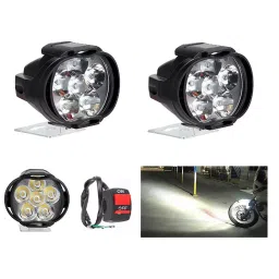 A4S 9W 6 LED Fog Light with On/Off Switchfor Jeep/SUV Car-White (Pack of 2)-image-11