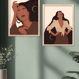 Kotart Brown, Beige & Black 2 Pieces Wooden Wall Arts-picture-45