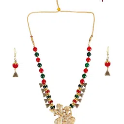 SUNHARI Gold- Plated Pearl Beaded Jewellery Set image 3