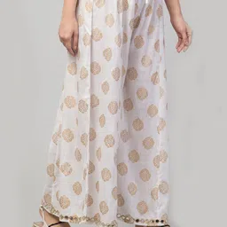 FAMBEE Women Ethnic Motifs Printed Flared Knitted Palazzos-image-81