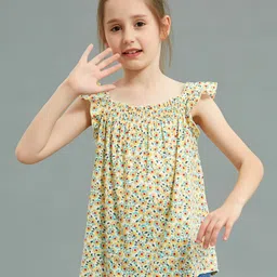 Kookie Kids Half Sleeves All Over Printed Top - Multicolor-image-24