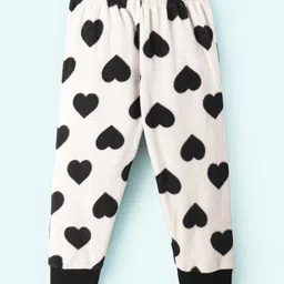 CrayonFlakes Hearts Printed Polar Fleece Joggers - Offwhite-picture-27
