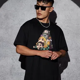 MaverIQ Graphic Demon Slayer Printed Drop-Shoulder Sleeves Oversized Organic Cotton Tshirt-picture-28
