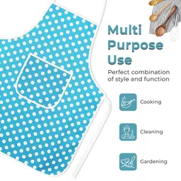 Aura Blue Printed & White Waterproof Apron With Front Pocket image 4