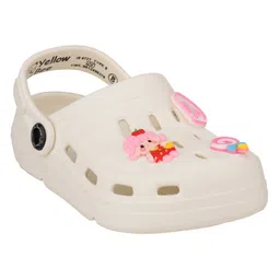Yellow Bee Solid Clogs With Doll & Lollipop Charms - White image 3