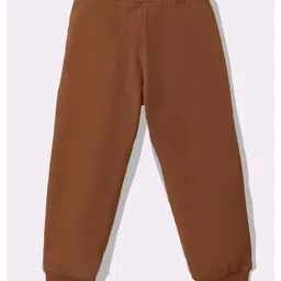 KAVEE Pure Cotton Knit Biowashed Full Length Run For Fun Text Printed Lounge Pants - Brown image 3
