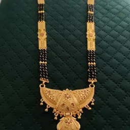 OM KRISHIV COLLECTION Gold-Plated Artificial Beaded Mangalsutra image 1