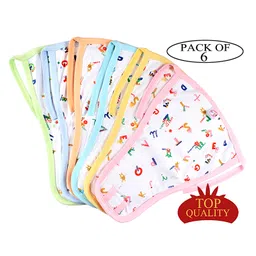 mom cares MOM CARE Cloth Nappies for Newborn Double Layer Padded Extra Soft Pack of 6 5-12 m White image 4