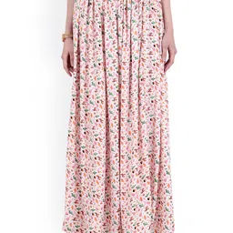 SCORPIUS Pink Flared Maxi Skirt-picture-10