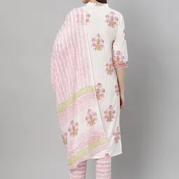 Gerua By Libas Women Multicoloured Printed Kurti with Trousers Dupatta image 3