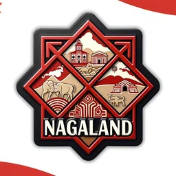 GIFTODAY Red Nagaland Printed Fridge Magnet image 2