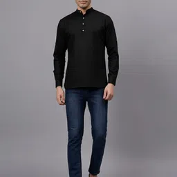 Reybond Men Solid Daily Cotton Straight Kurta image 2