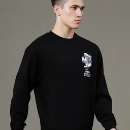 Red Tape Men Graphic Print Fleece Baggy Fit Sweatshirt image 4