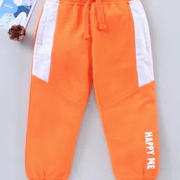 Babyhug Full Length Lounge Pant Text Print - Orange-picture-15