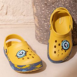 Toothless Brand Name Embellished Slingback Clogs - Mustard-picture-32