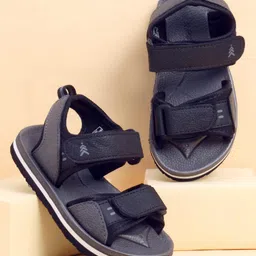 Pine Kids Solid Sandals With Velcro Closure - Black & Grey-picture-20
