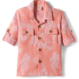 Rikidoos Full Sleeves Tie Dye Shirt - Peach-picture-22