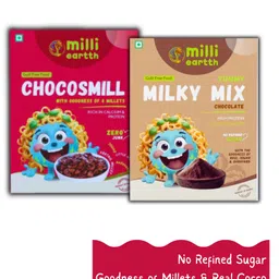 Millieartth Milky Choco Bliss Yummy Milky Mix (300 g) & Millet Chocos (300 g) | Nutritious and Delicious Millet-based Breakfast for Kids and Adults | No Refined Sugar | No Palm Oil-image-9
